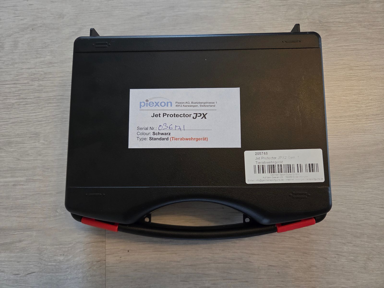Piexon JPX Jet Protector Gen1 avec chargeur de 2 coups / pistolet à spray au poivre dispositif de défense contre les animaux