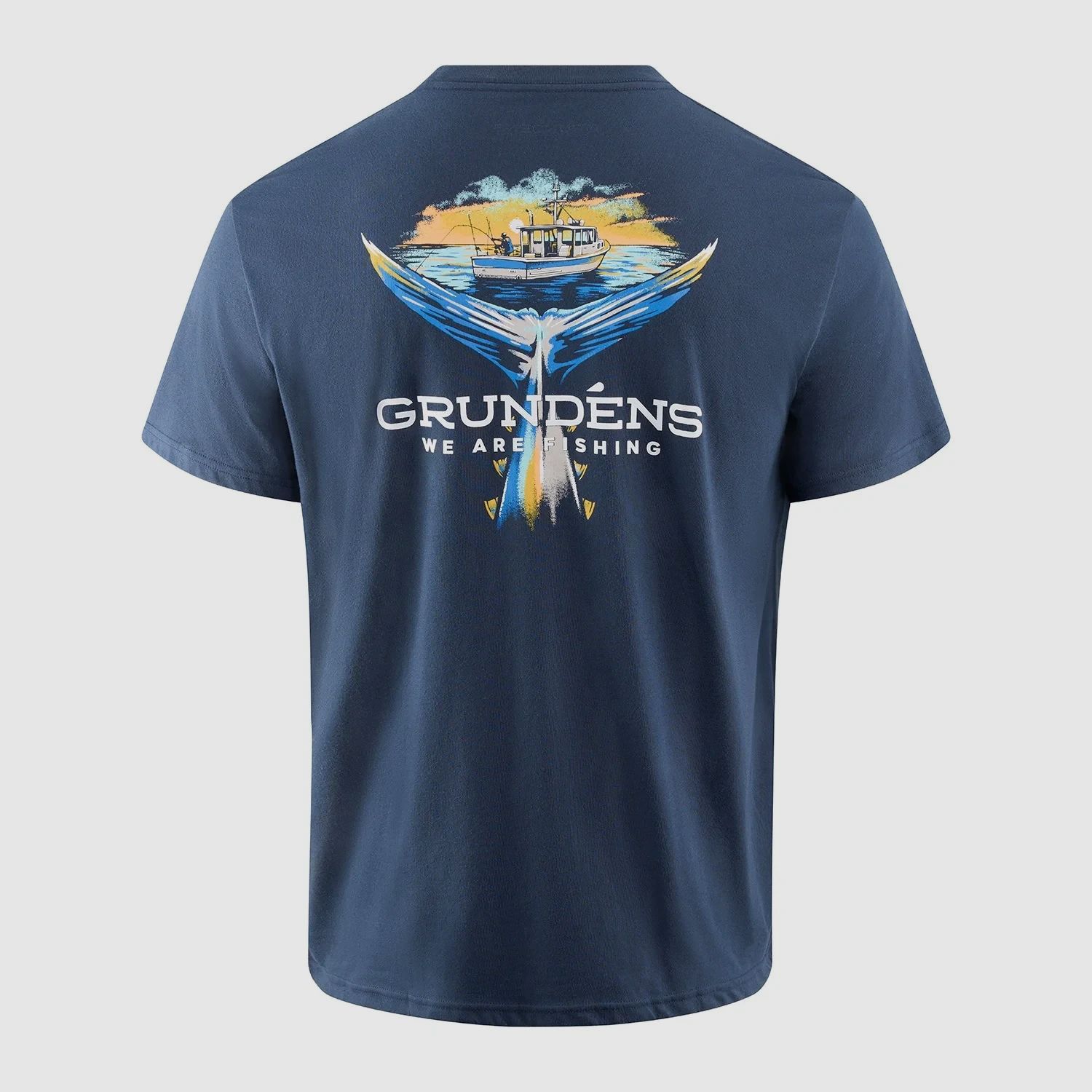 T-shirt Grundens Tuna Tailscape SS Marine Foncé L