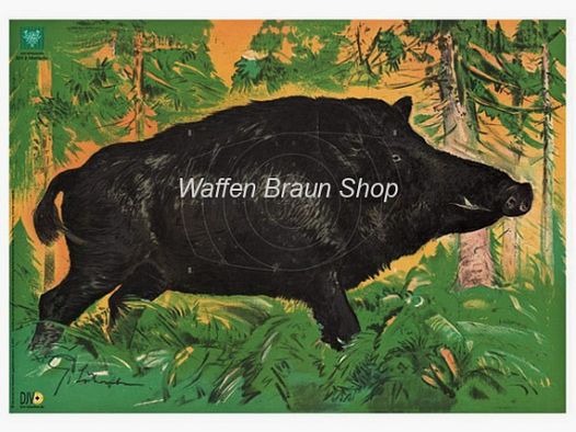 DJV-Scheibe Nr.2 Überläufer Überläufer stehend nach rechts 100m, Gr. 75 x 105 cm aus Papier