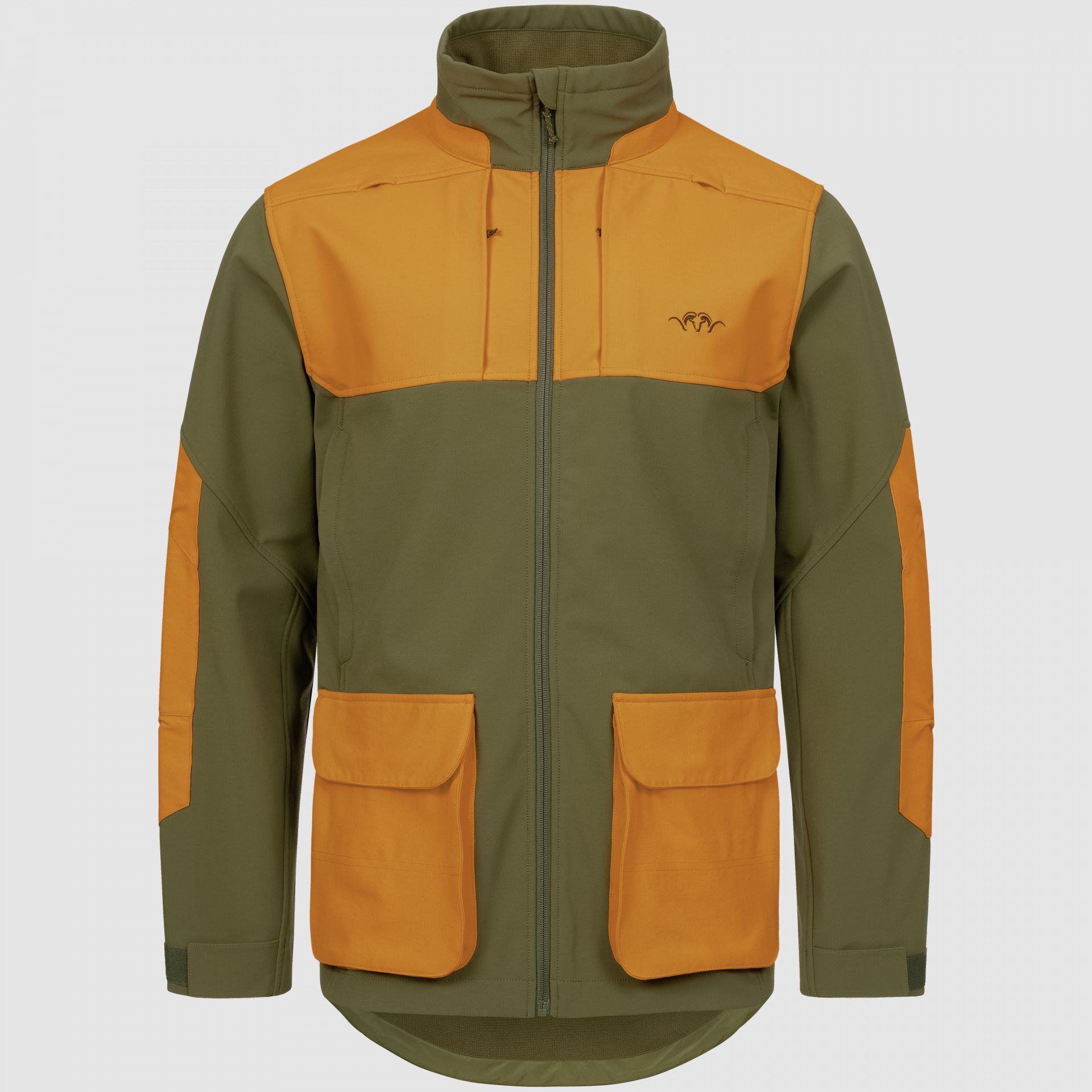 Blaser Herren Tackle Softshell Jacke dunkel olive / blaze orange