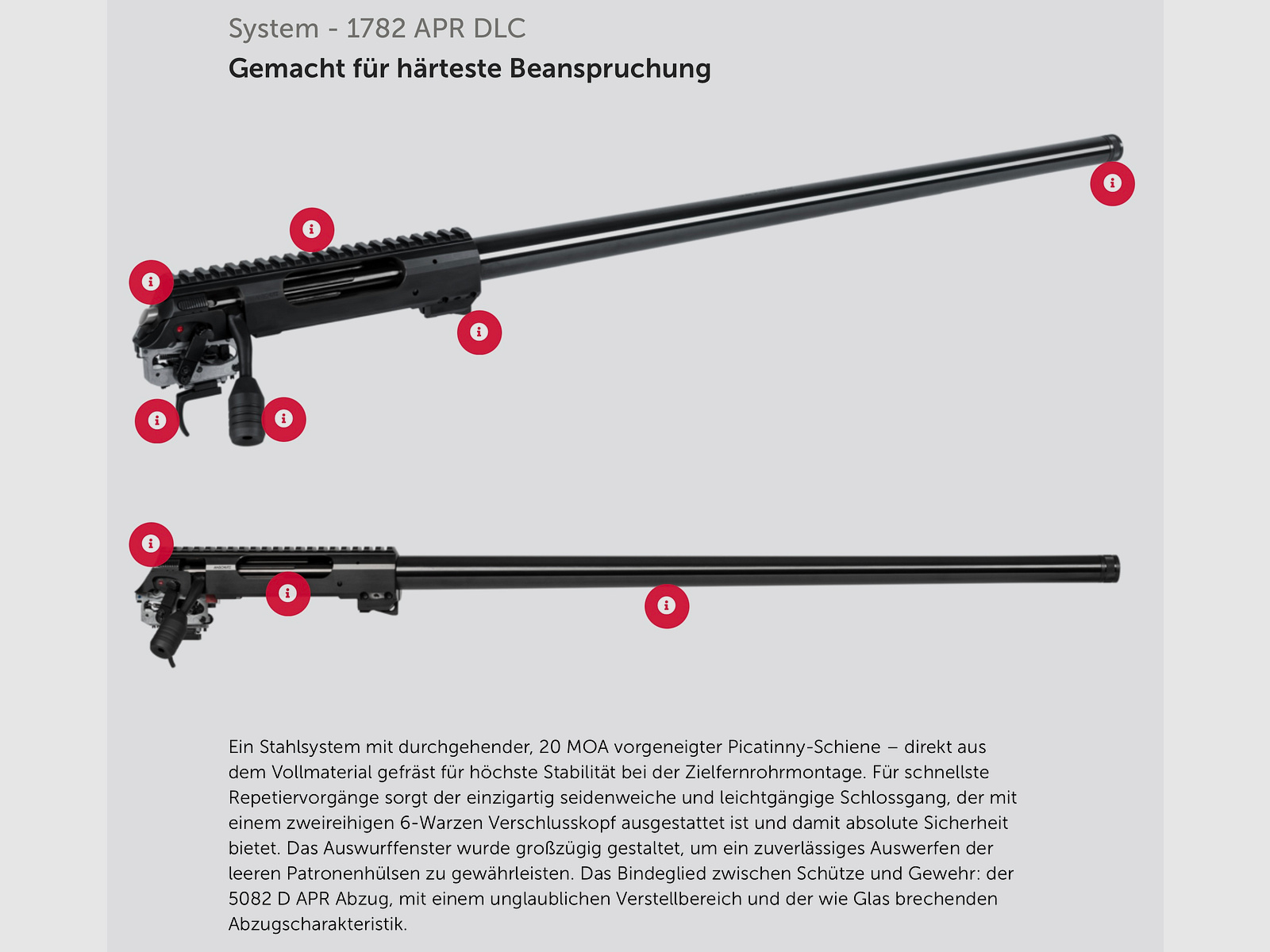 J.G. Anschütz 1782 D APR Grey 6,5 Creedmoor Gold "TIN" im ACC Premier Chassis von MDT M18x1 660 LL