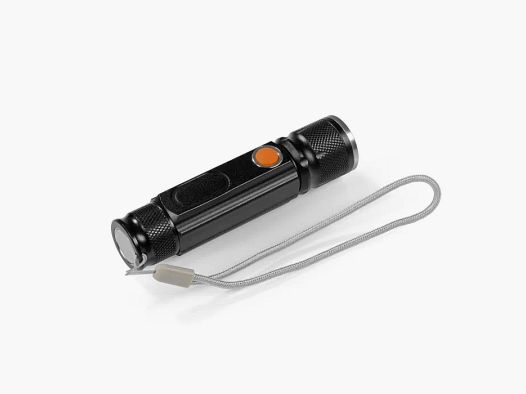 MAXXMEE Mini-Taschenlampe wiederaufladbar Schwarz