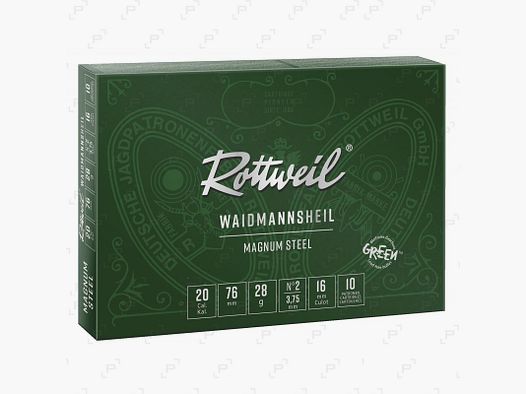 Doos van 10 staal schrootpatronen ROTTWEIL WAIDMANNSHEIL MAGNUM STEEL Kaliber 20/76