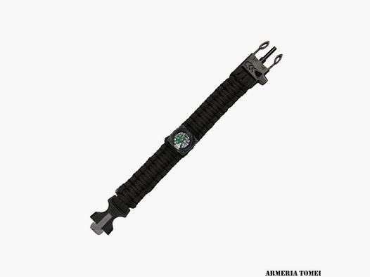 BRACELET – PARACORD SURVIVAL COMPASS 9 INCH BLACK