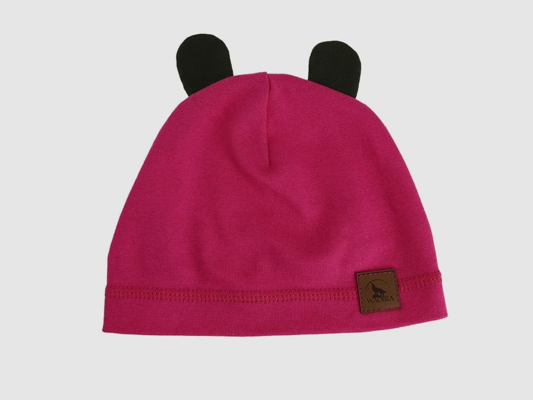 Gorro rosa infantil con orejeras