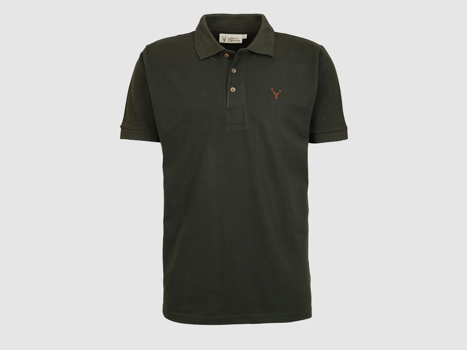 Hubertus Polo Shirt with Deer Embroidery