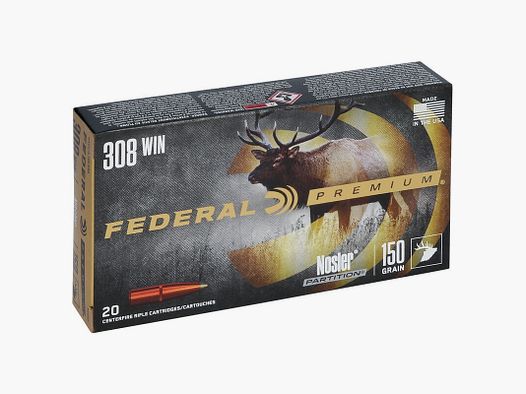 FEDERAL 308 WIN 150 GRS / 9,7 G NOSLER PARTITION 20 STK