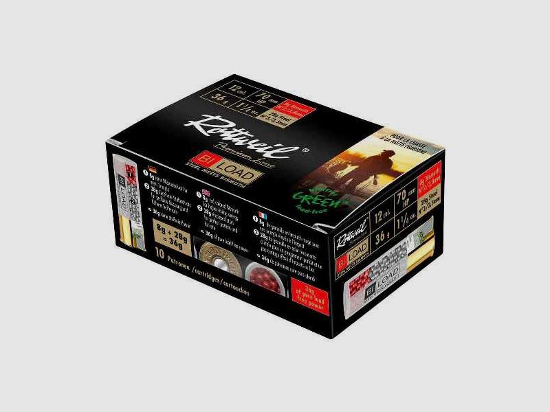 Rottweil BI-LOAD HP 12/70 - 36g (a10) Stahlschrot+Bismut