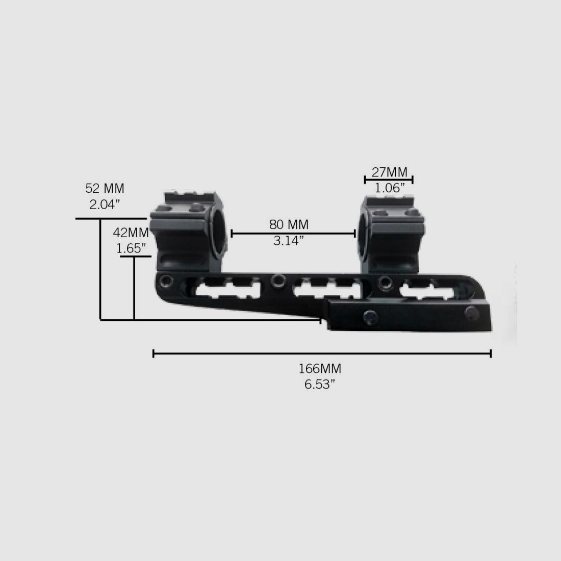Soporte Cantilever Picatinny Konus para 1" y 30mm