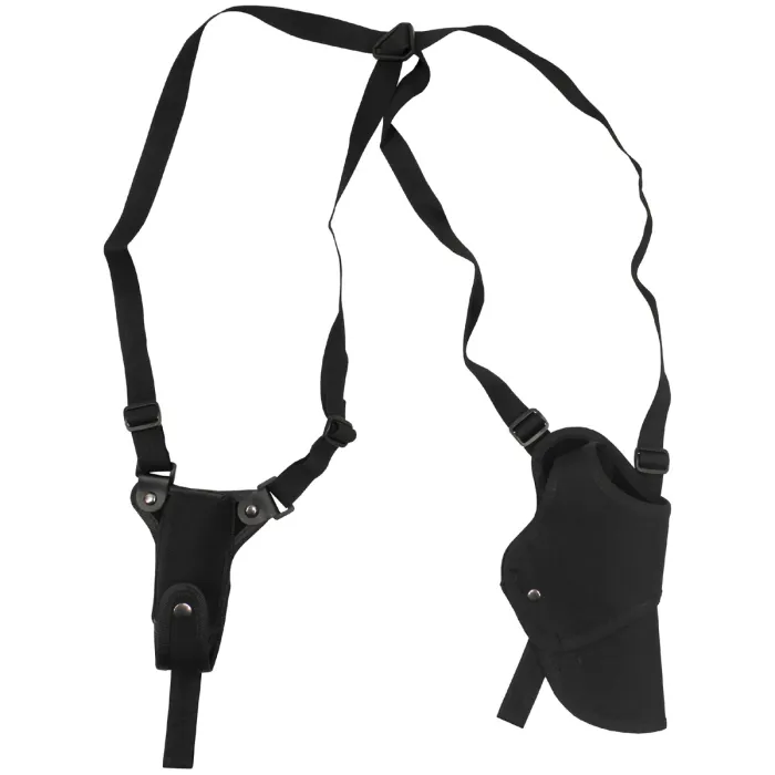 Funda de pistola para el hombro con bolsillo para cargador, diestro, negro