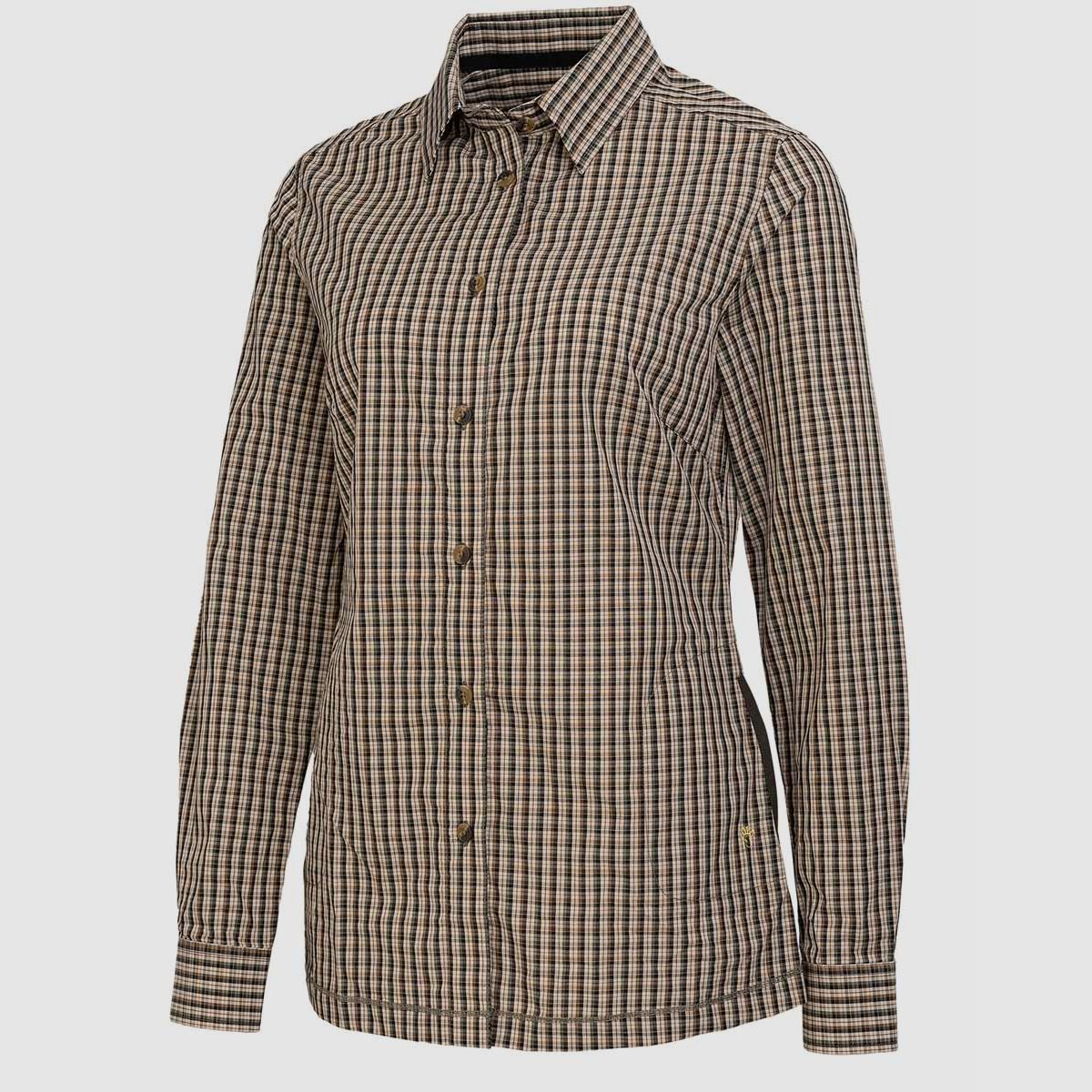 Böcker Bluse Easy Care Comfort Fit Oliv kariert