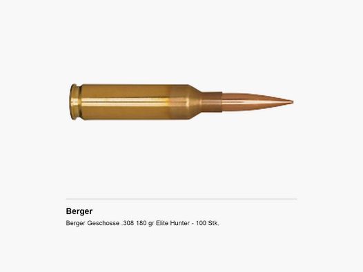 Pociski Berger .308 180 gr Elite Hunter – 100 szt.