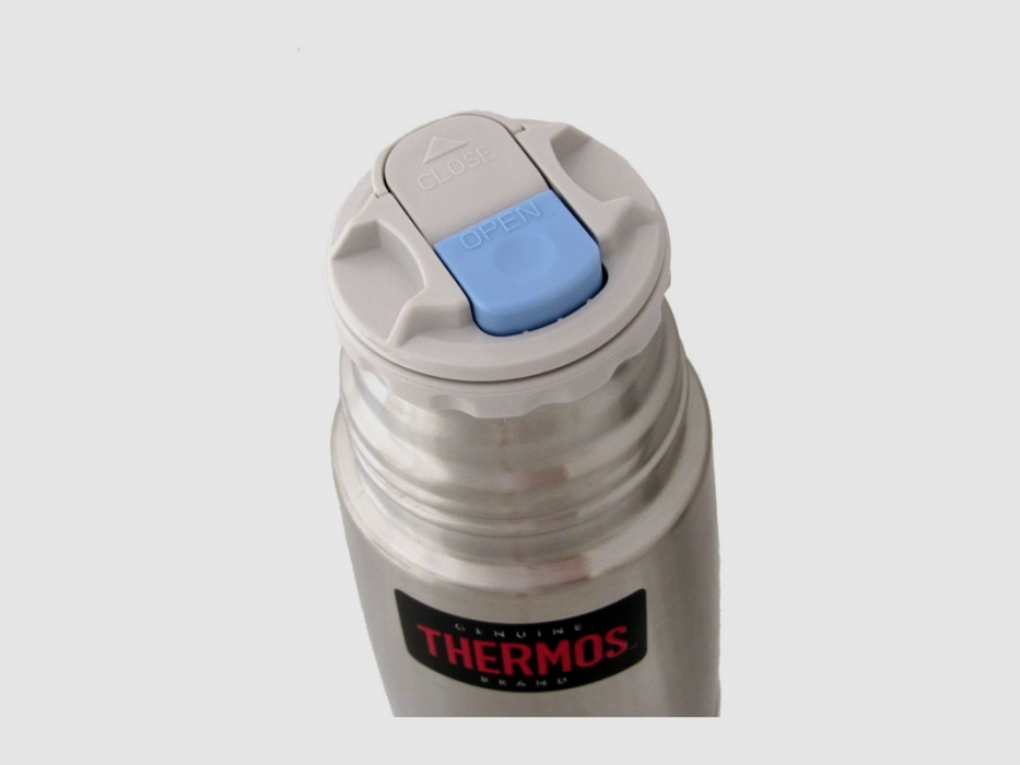 Thermoskanne mit Knopf am Deckel und Becher Thermos – Edelstahl 0,75 l (150052), Bild 2 von 7