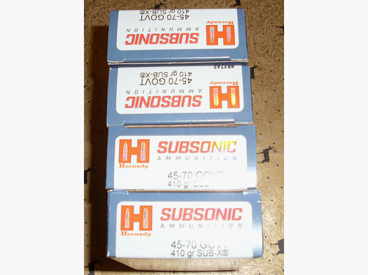 80 Schuss 45-70 GOVT 410GR SUB-X 20ER Hornady