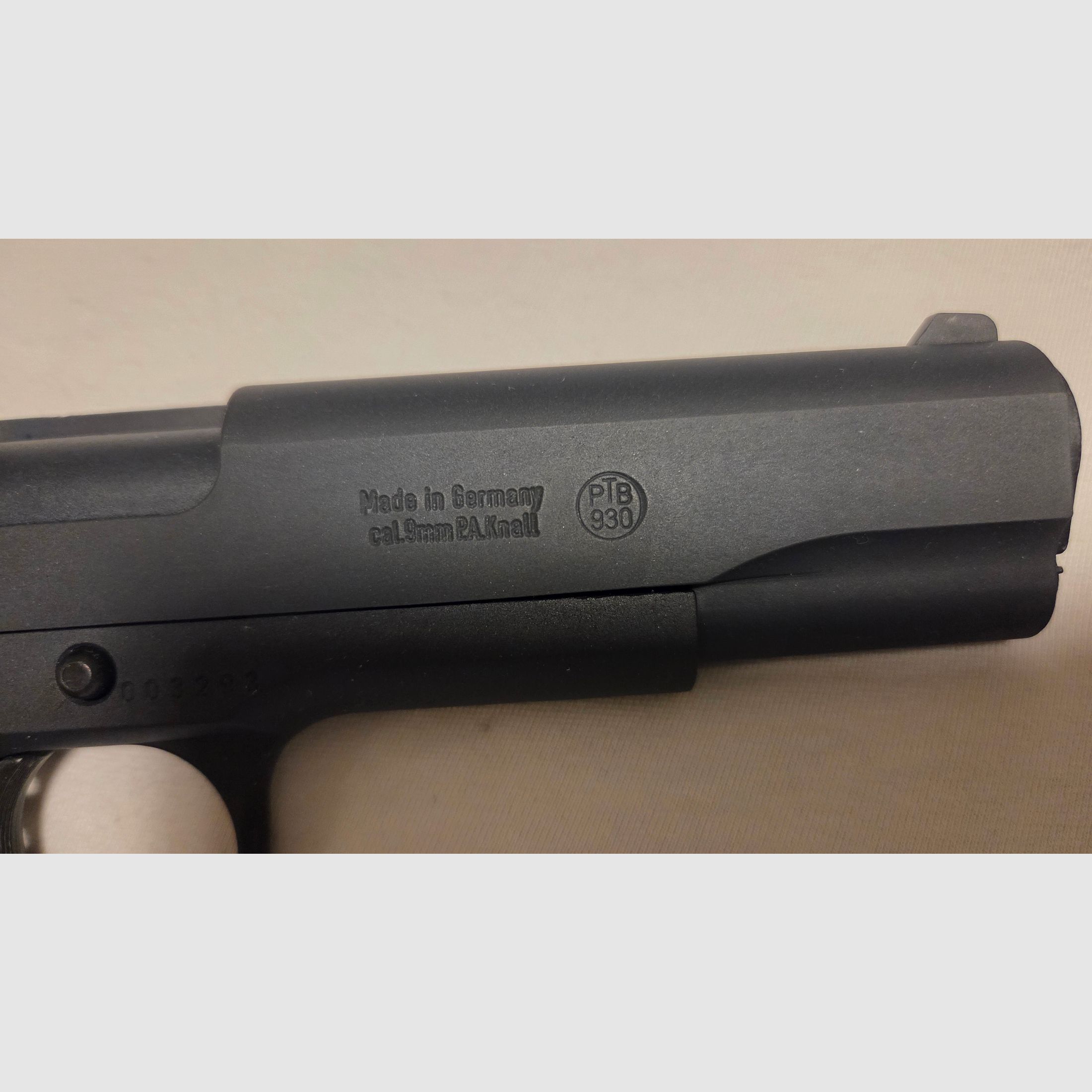 Pistolet d'alarme Melcher ME 1911 Sport 9mm P.A.K. – NEUF – PTB – inclus. mallette