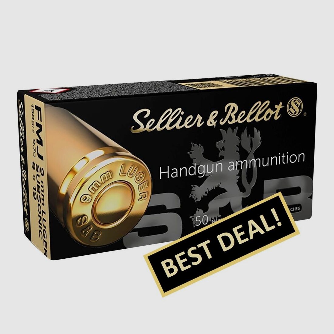 Sellier & Bellot 9 mm Luger Full Metal Jacket Subsonique 9,7g/150grs.