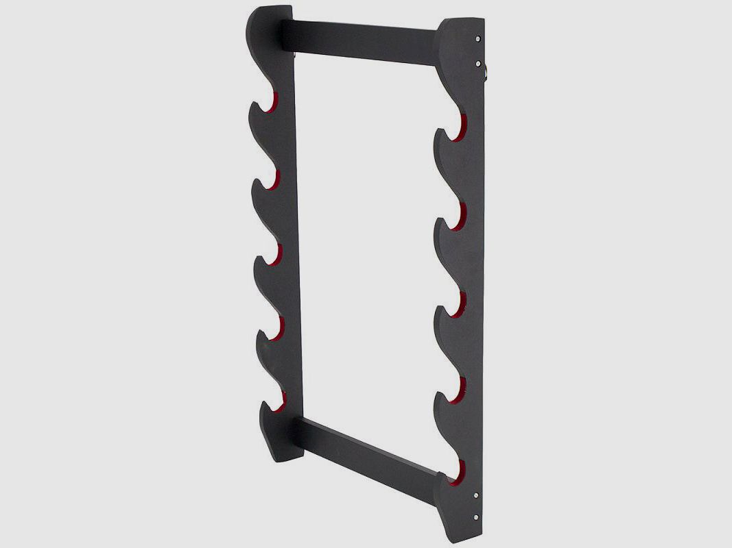 Soporte de pared para cinco espadas pintado mate