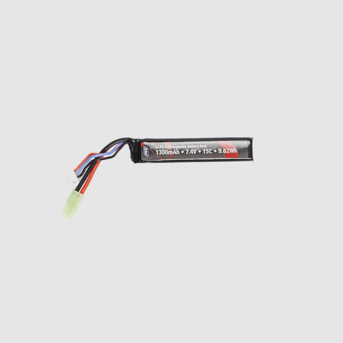 ASG LiPo Akku 7,4V 1300 mAh 15C Tamiya / Single Stick