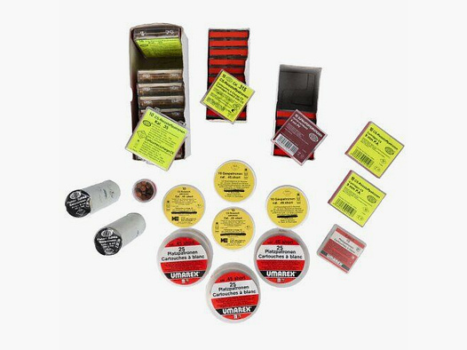 Konvolut freie Munition CS-Gas, Peffer, Knall - versch. Kaliber