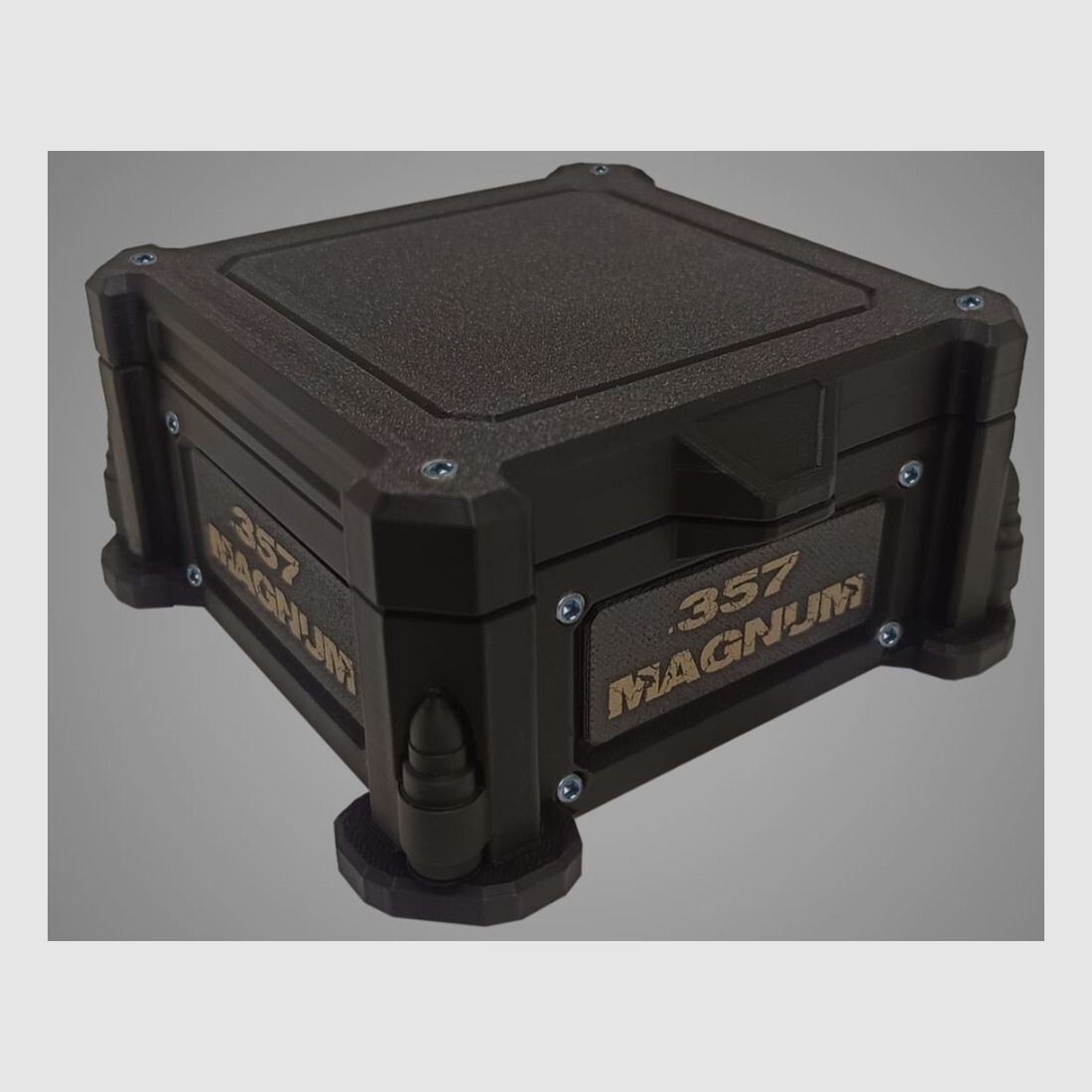 3D-Printed Precision Ammo Box, Cartridge Box, AmmoBox .357 Magnum