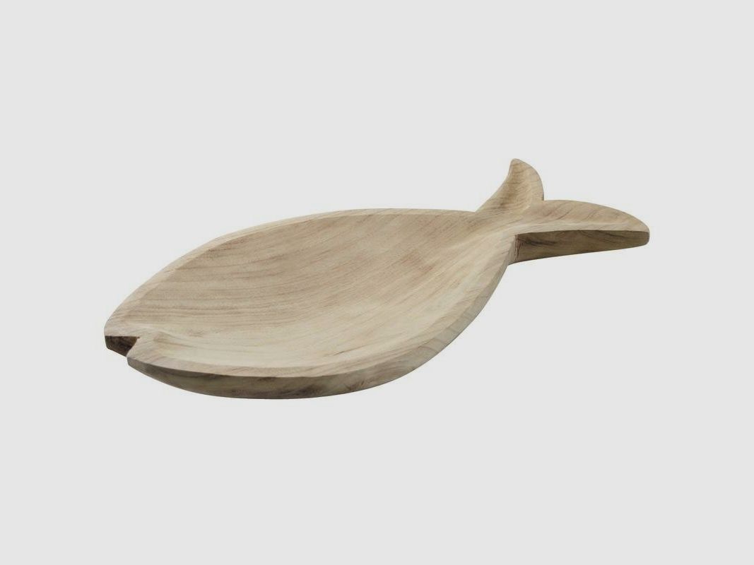 Lovergreen Kunst des Tisches Motiv Fischkorb paulownia-Holz groß