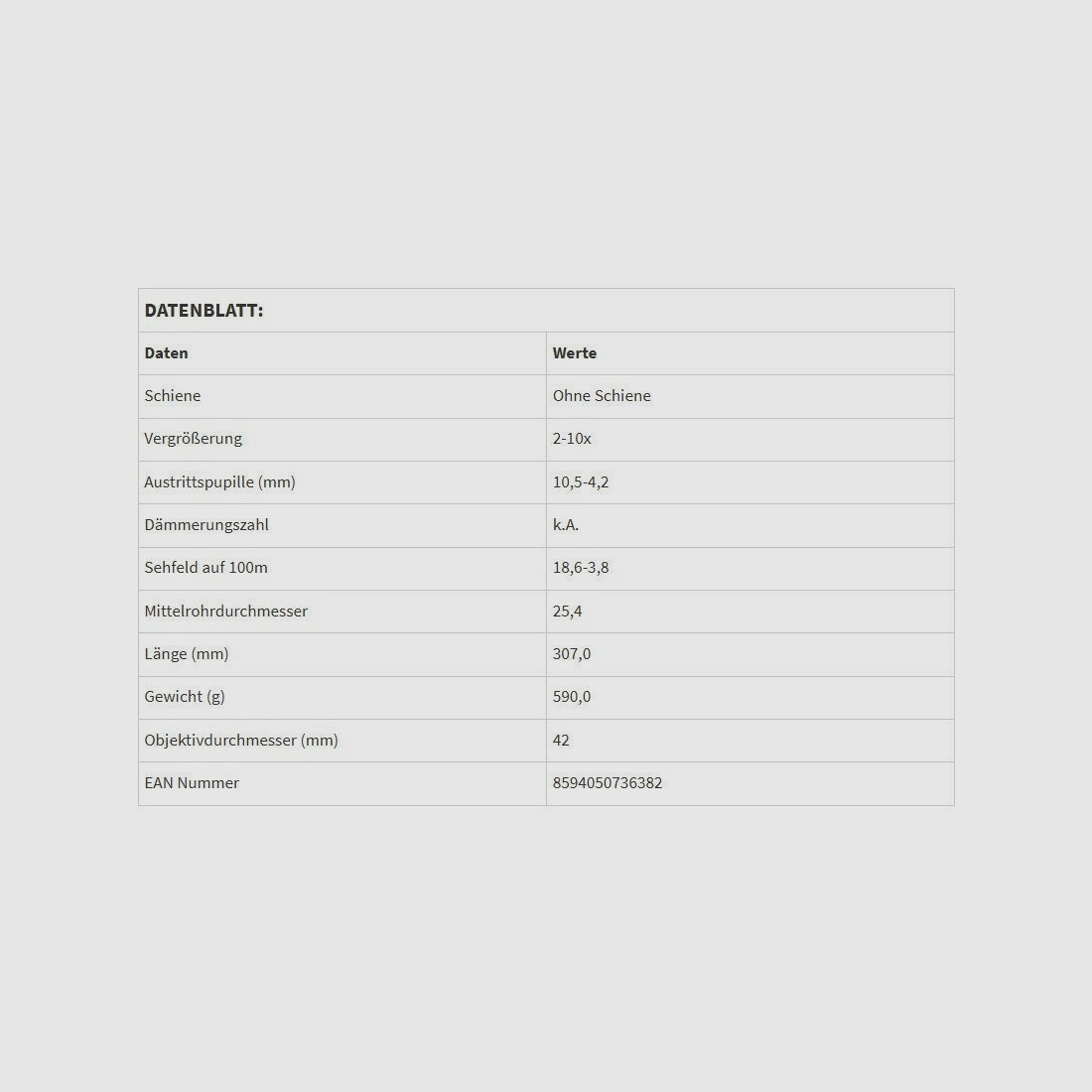 Zielfernrohr Optika5 2-10x42 PA