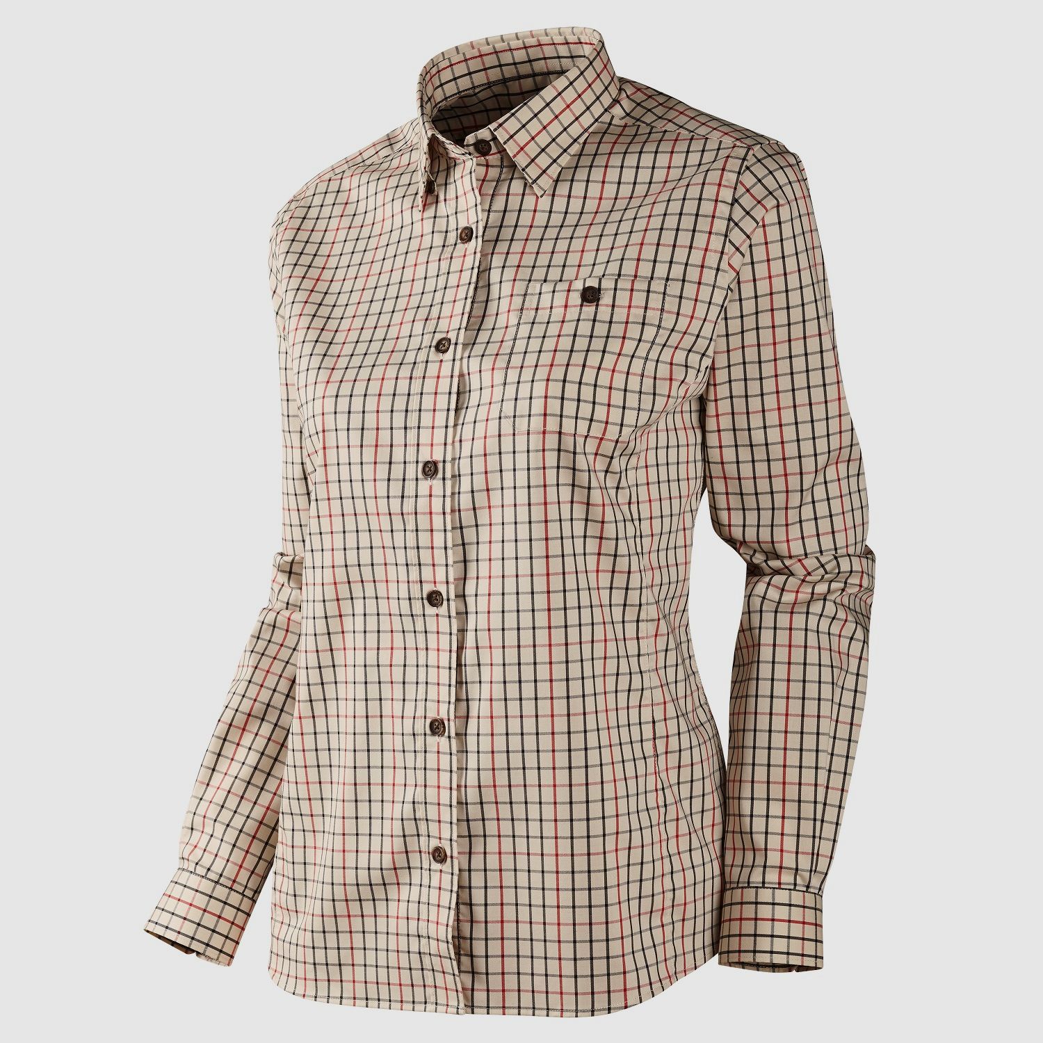 Härkila Lancaster Camisa L/S Dama Cuadro Rojo