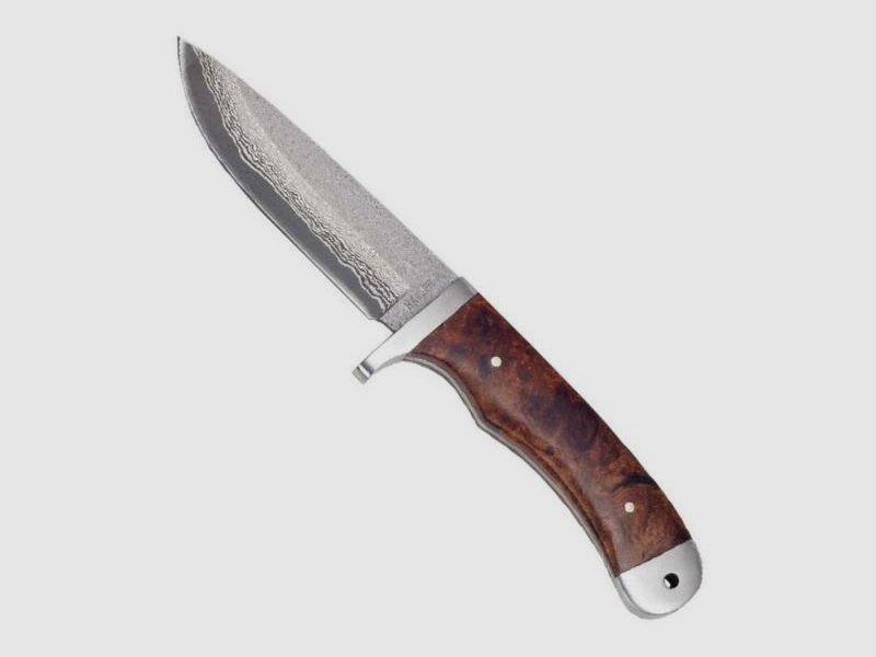 Couteau de damas dans une boîte cadeau avec étui en cuir