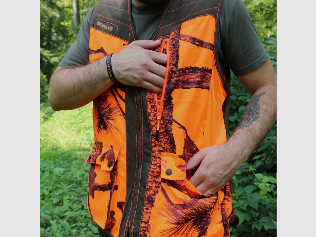 Weste Jagd Classy camo grün/orange wasserabweisend S-4XL, Bild 4 von 9