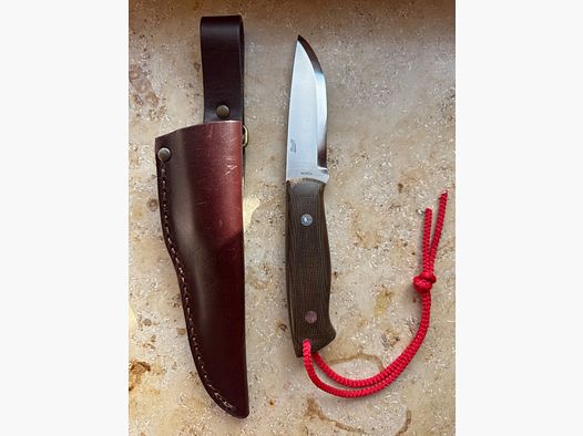 Brisa Trapper 95 - N690Co Scandi - Green Canvas Micarta - Hunting Knife