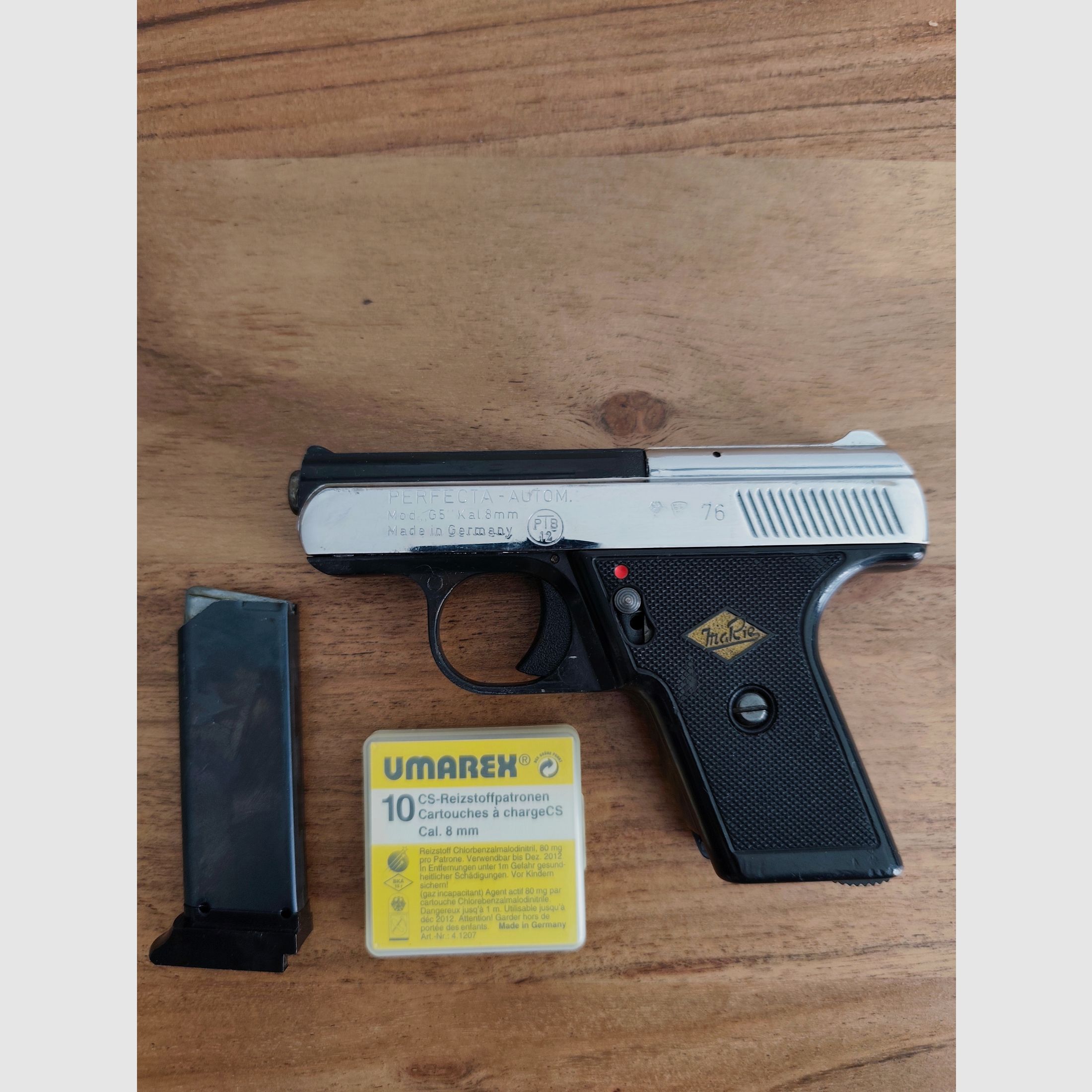 Sehr seltene Mayer & Riem PERFECTA G5 in Teil Nickel   PTB 12