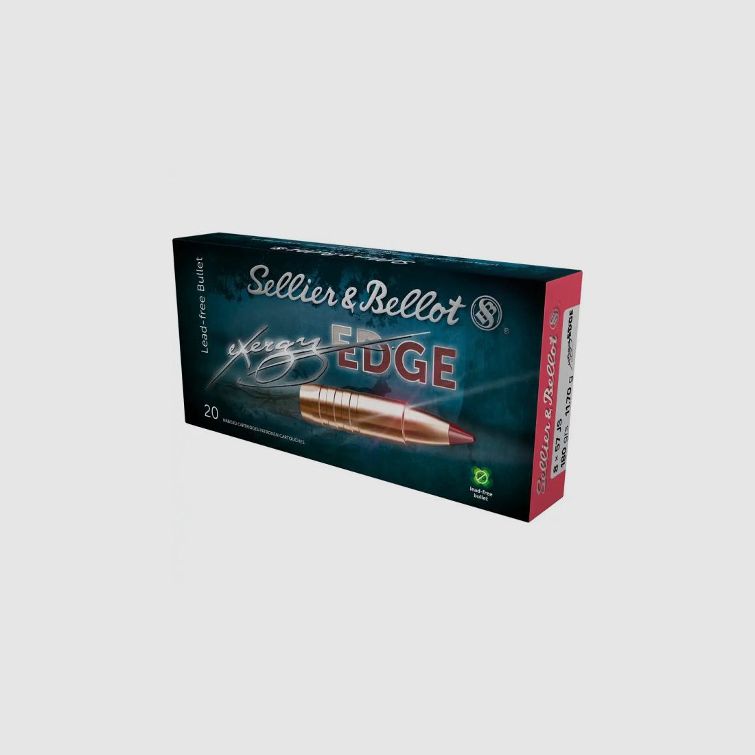 SELLIER & BELLOT - 8x57IS - EXERGY EDGE - 180GRS.. - 20 SCHUSS - BLEIFREI