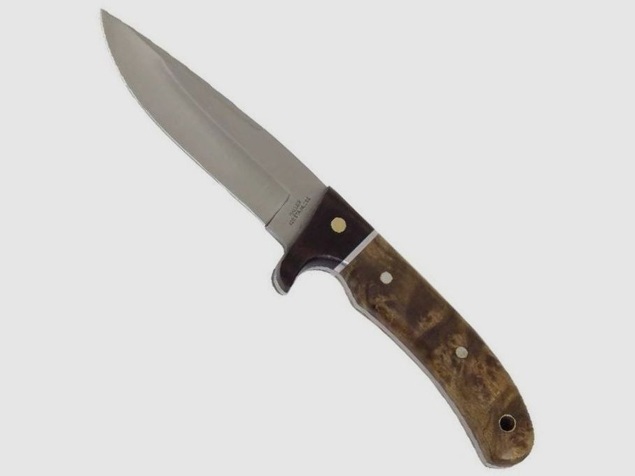 Jagdmesser, Wurzelholz, Lederscheide