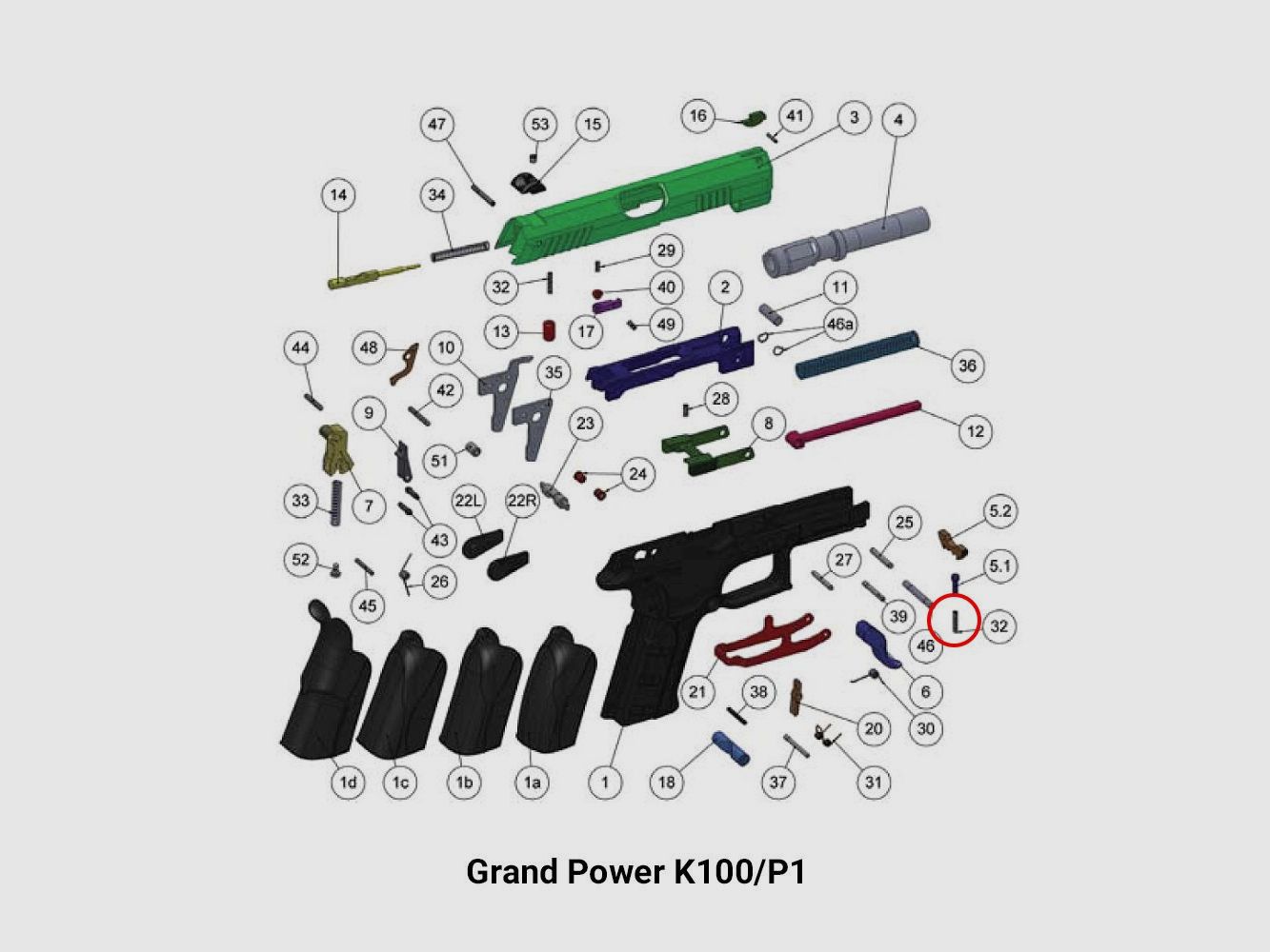 Automatischer Sicherheitsfeder Grand Power für K100, Bild 3 von 3