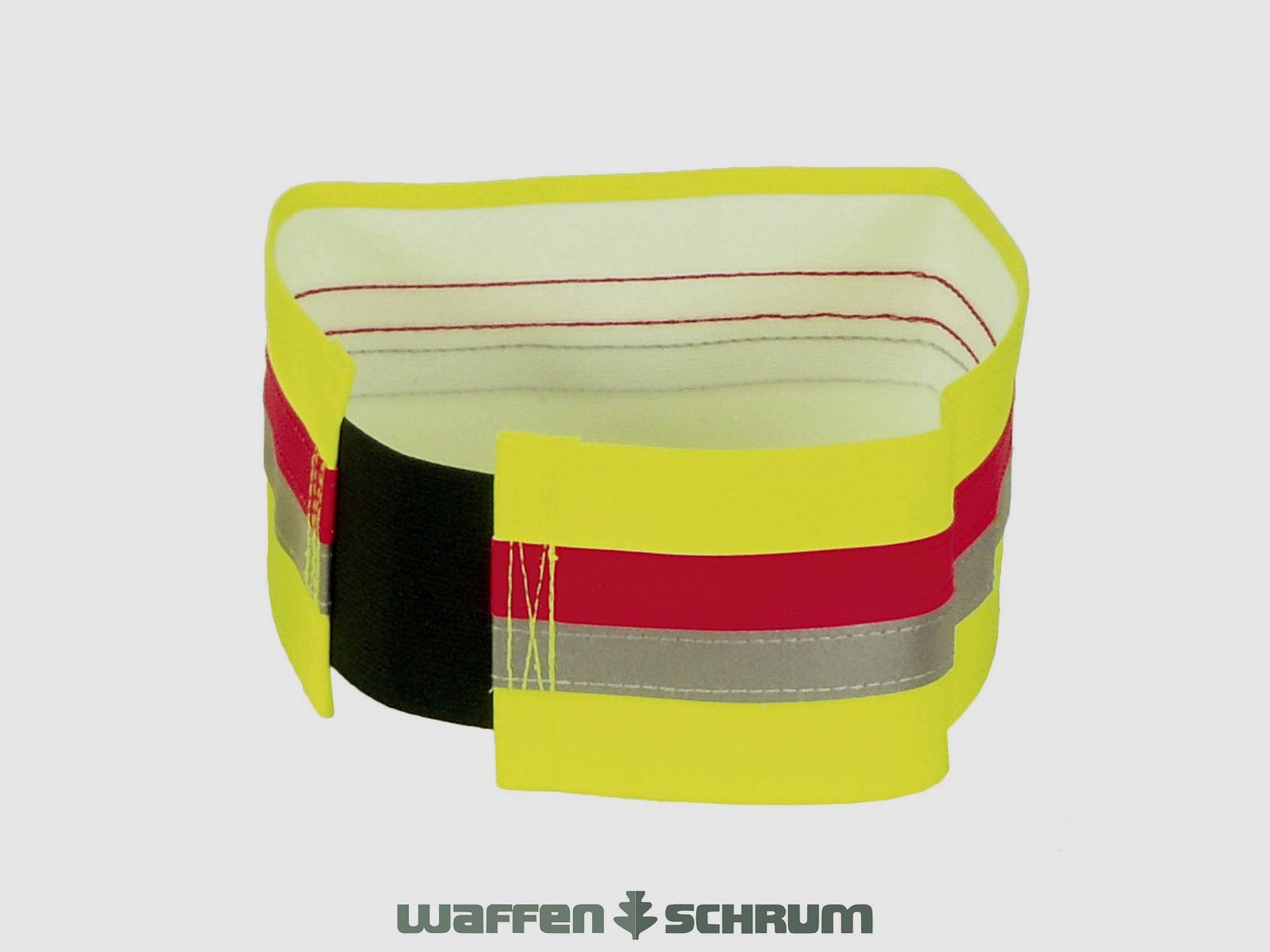 ZanTex Hundesignalband Silber/Rot/Neo Gummizug