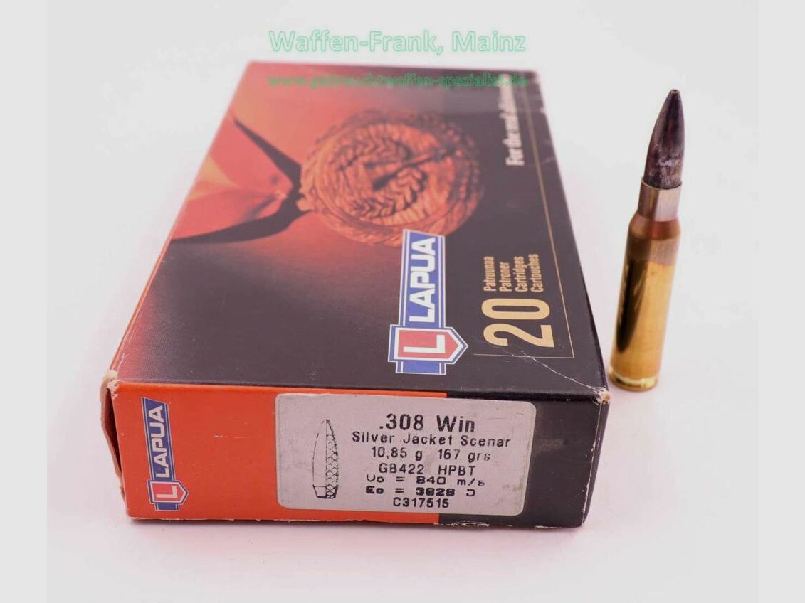 Lapua / Finland stock avec 40 cartouches .308Win