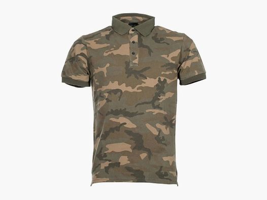 Mil-Tec Mil-Tec Shirt Poloshirt Prewash Co Pikee - Woodland / S Herren