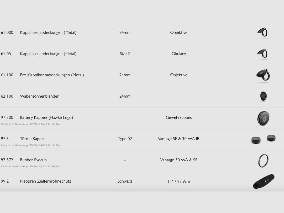 Hawke VANTAGE 14401 30 WA 1-8X24 CERCLE POINT Réticule lumineux