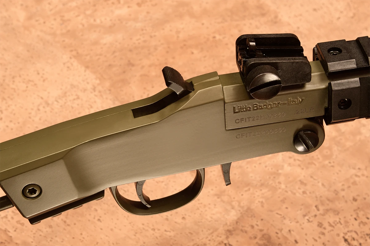 Kipplaufbüchse Chiappa Little Badger .22 LR , OD green cerakoted, Einschüssig 16,5" Lauf mit 1/2" x28 Gewinde, (Demowaffe), Bild 3 von 3