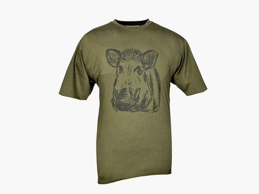 Hubertus T-Shirt Keilerkopf Schilf