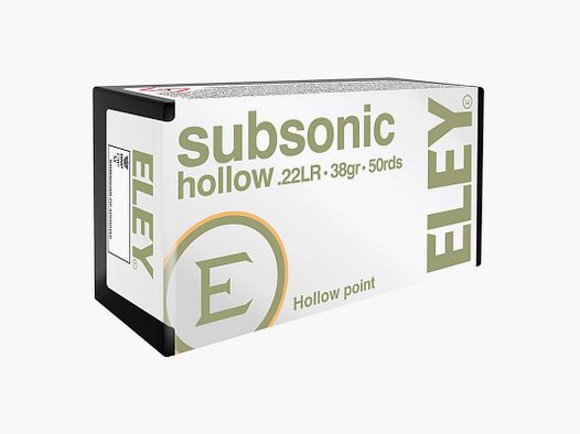 Eley Subsonic Hollow .22 LR 38GR HP 50 cartuchos