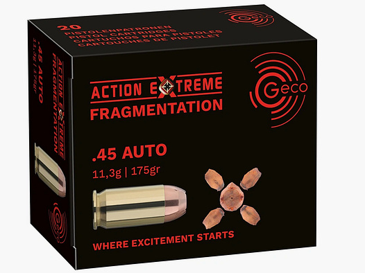 .45 ACP Action Extreme Fragmentation 11,3g/175grs. Geco