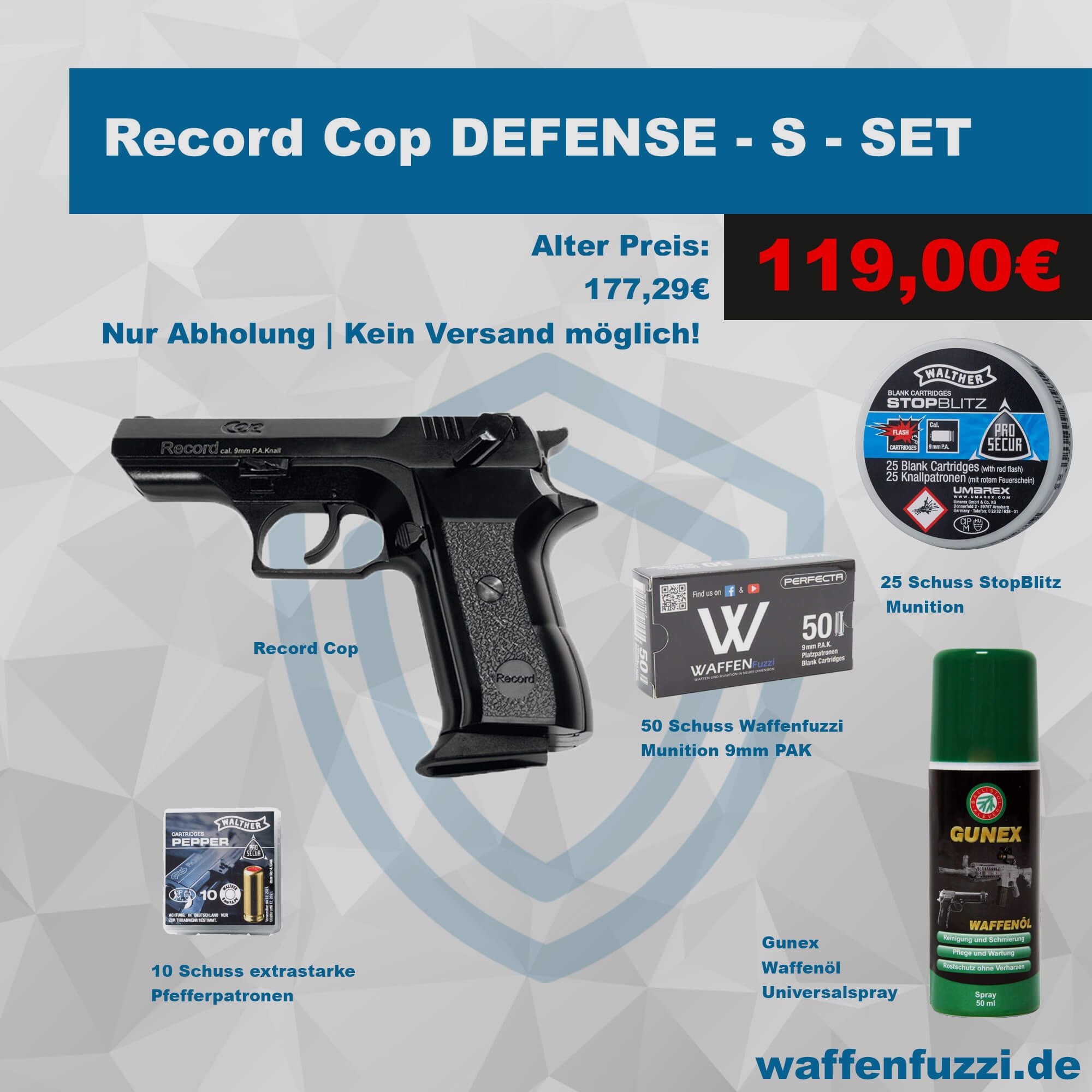 Record Cop Defense Set de Pistolets à Blanc "S" Calibre 9mm PAK