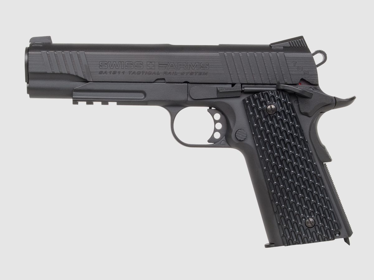 Swiss Arms 1911 TRS Schwarz 4,5mm BB - Druckluft Co2 BlowBack