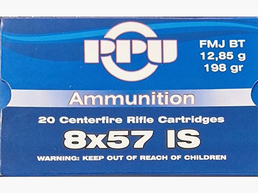PPU – 8x57IS FMJ BT 12.85g 198gr