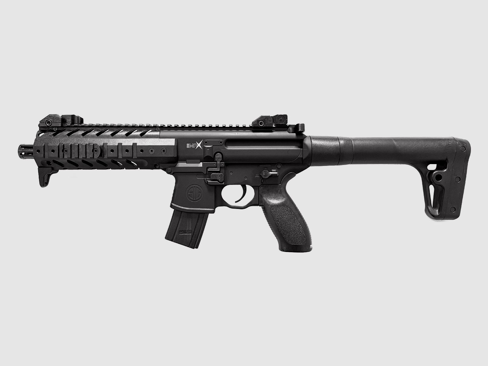 Sig Sauer MPX CO2-Luftgewehr 4,5mm Diabolo schwarz - 2 Magazine - CO2 Kapsel - 400 Kugeln - Neuwertig