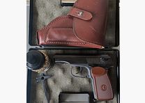 ⚠️ Atención fans de Makarov, ¡auténtica rareza! Baikal - Makarov - MP-654K - Made in Russia & funda de cuero marrón MDI + 1 paquete de 5 cartuchos Max Tactical Co2, ⚠️ ¡Envío gratis!