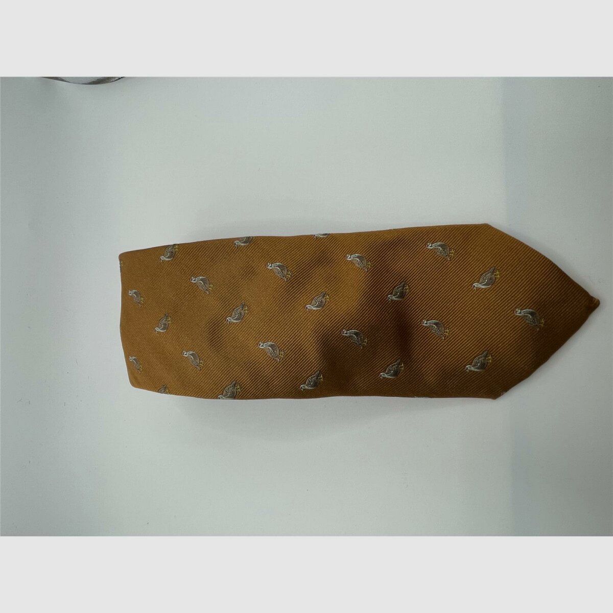 Robert Keyte Stropdas 100% zijde bruin Motief Rothuhn