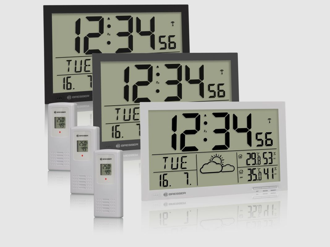 Wetterstation Wanduhr BRESSER MyTime Jumbo LCD, Bild 1 von 3
