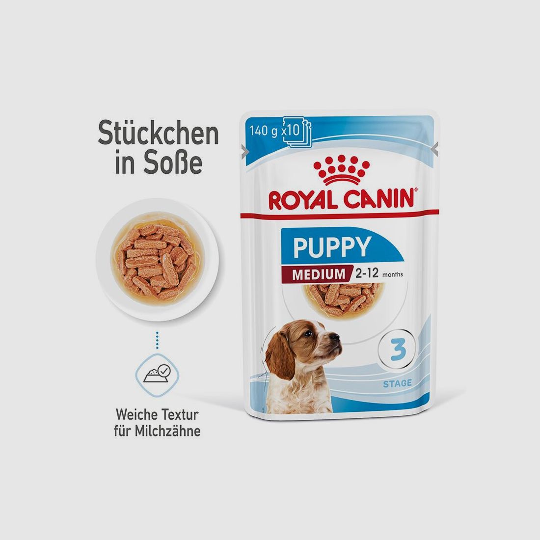 ROYAL CANIN Mittelgroße Hunde Nassfutter Welpen bis zum 12. Monat 10x140 g